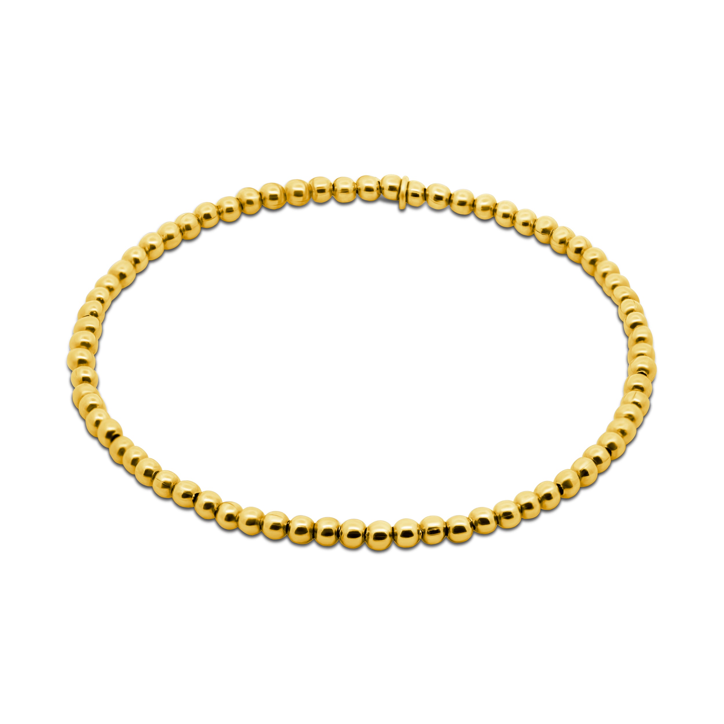 Gold-Colored Stainless Steel Bead Bracelet