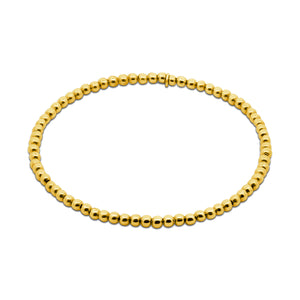 Gold-Colored Stainless Steel Bead Bracelet