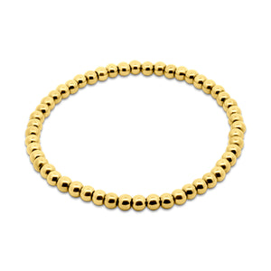 Gold-Colored Stainless Steel Bead Bracelet