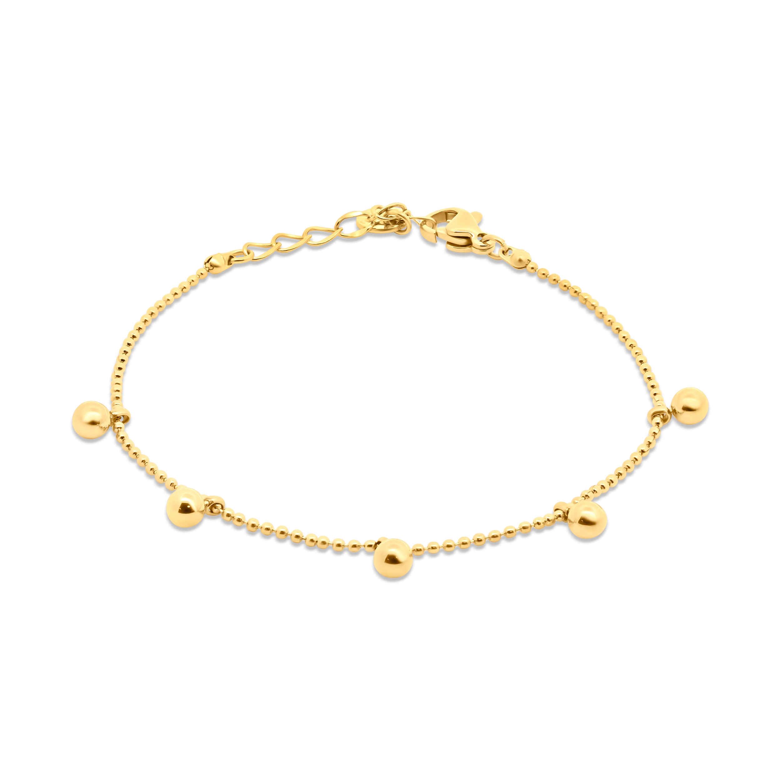 Gold-Colored Chain Bracelet with Charms