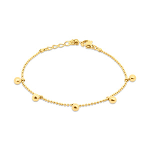Gold-Colored Chain Bracelet with Charms