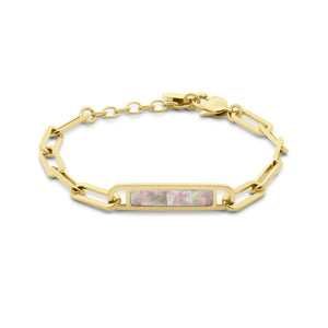 Schakelarmband met parelmoer staafje