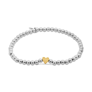 Beaded bracelet gold with heart