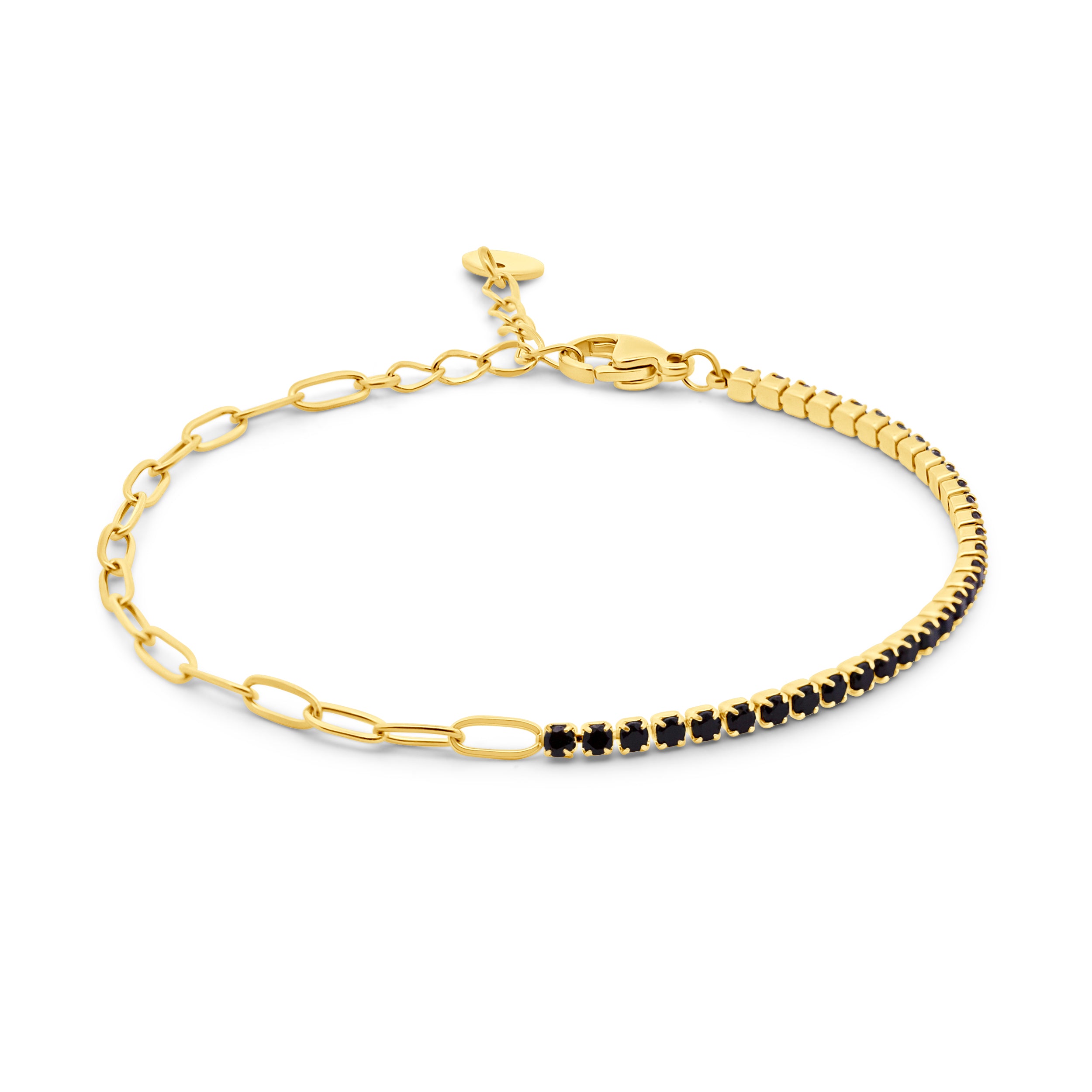 Chain Bracelet with Cubic Zirconia Stones