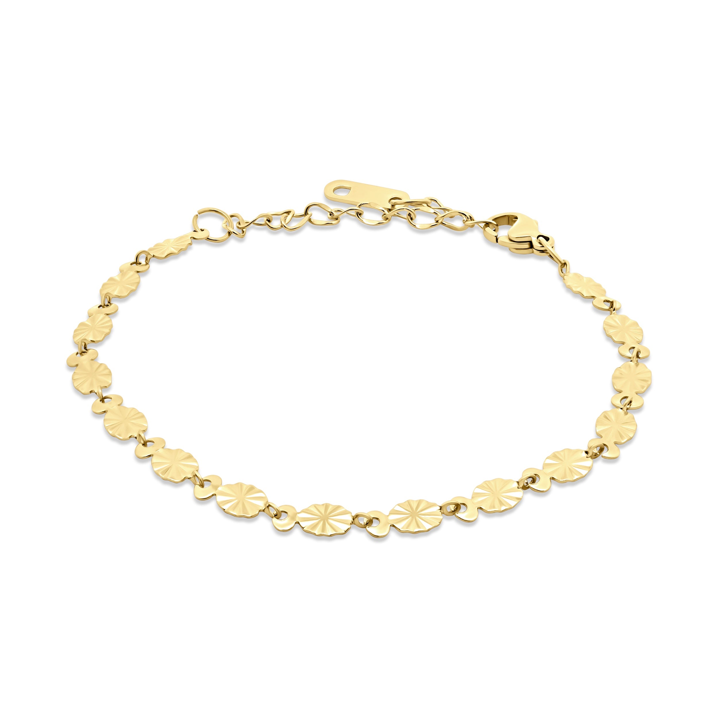 Link bracelet flat shell