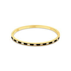 Bangle with rectangular zirconia stones