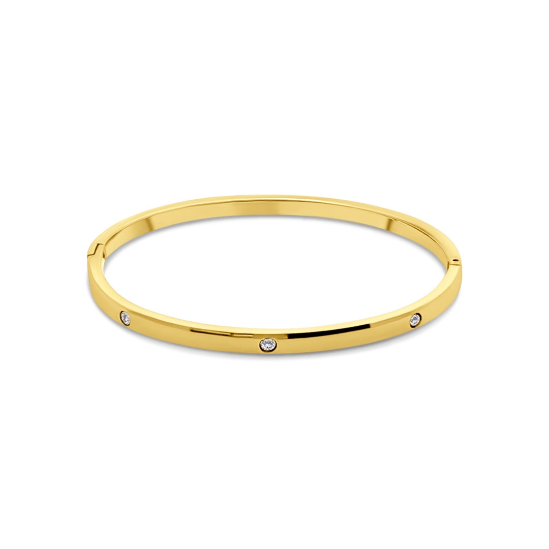 Bangle with zirconia stones