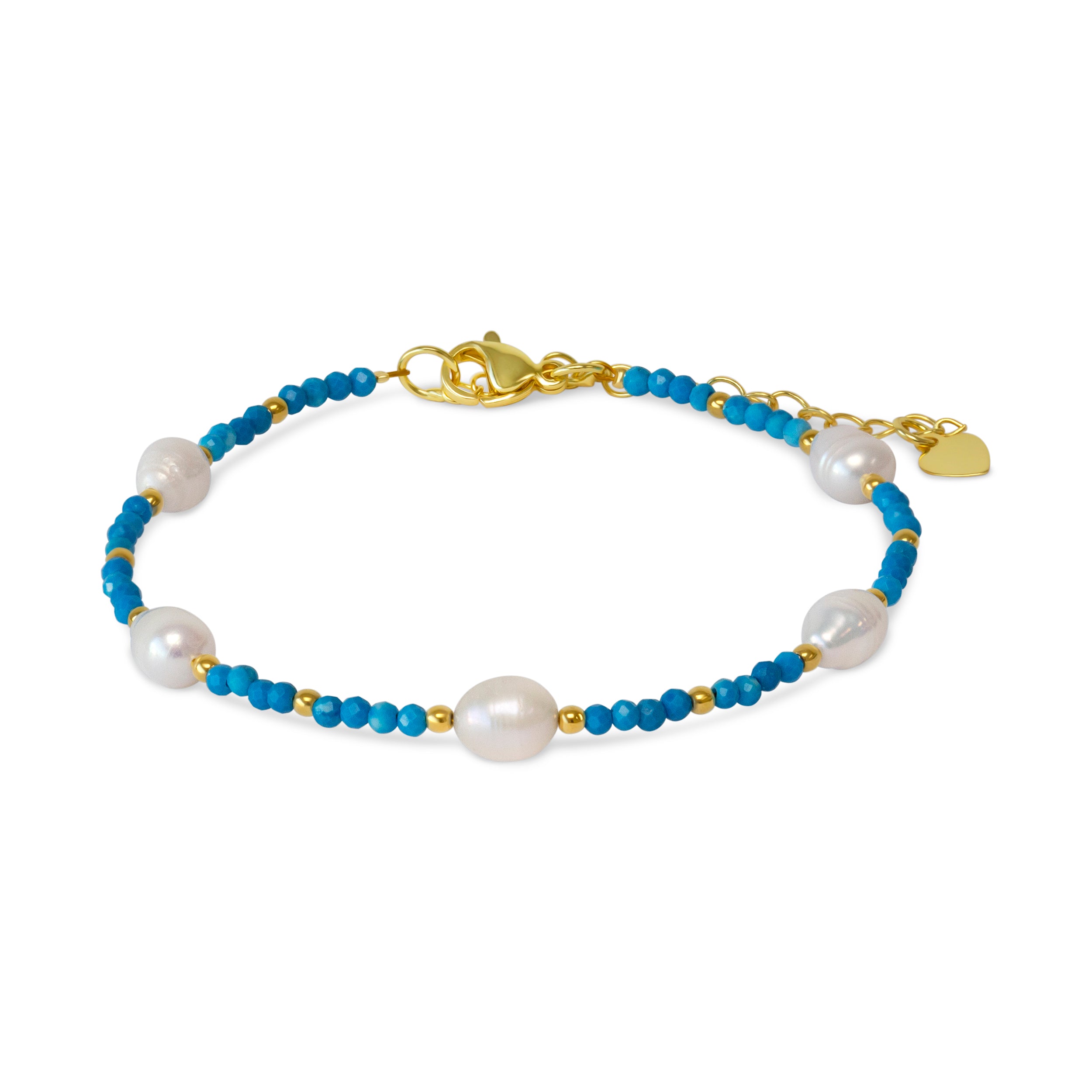 Turquoise Bead & Pearl Bracelet