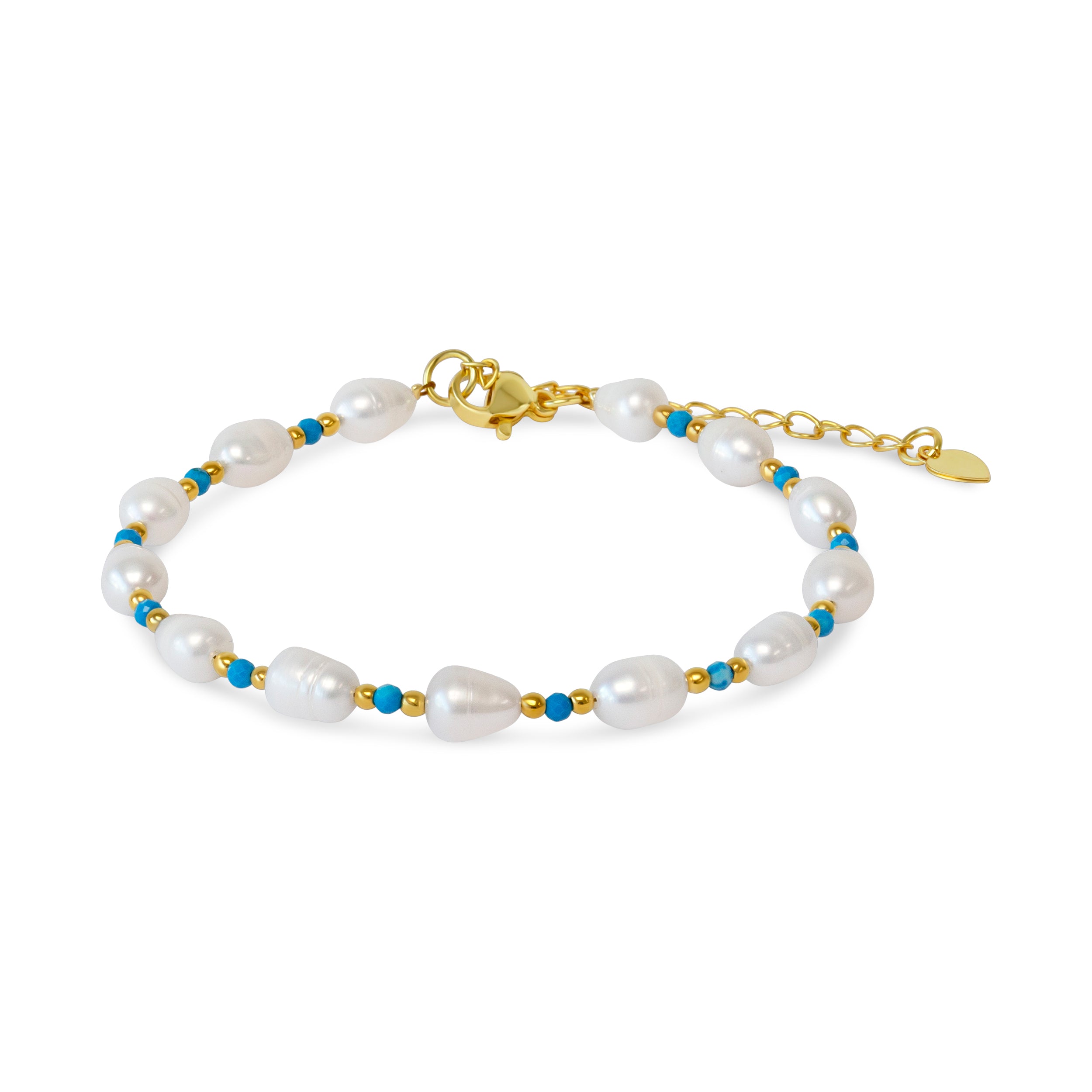 Pearl & Turquoise Bead Bracelet