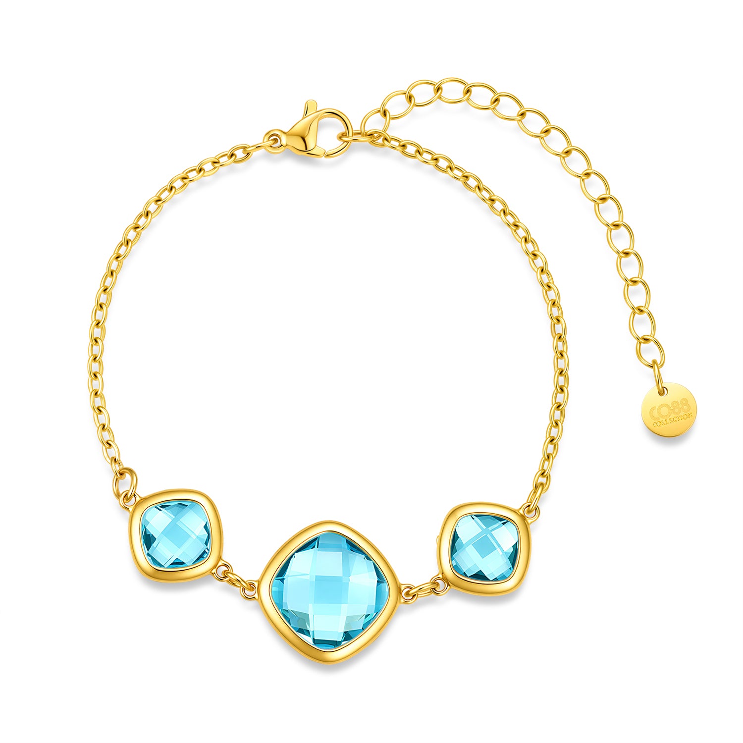 Armband met paarse glasstenen
