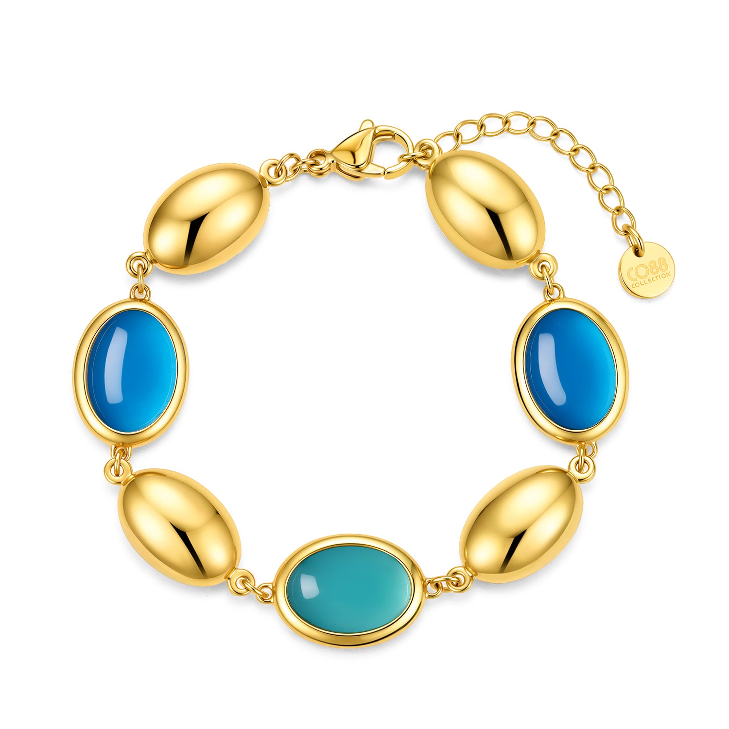Armband met opaalroze en stalen kralen