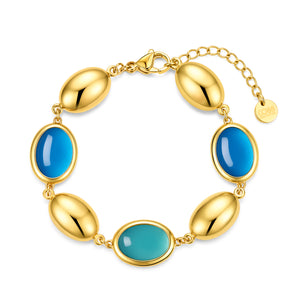 Armband met opaalroze en stalen kralen
