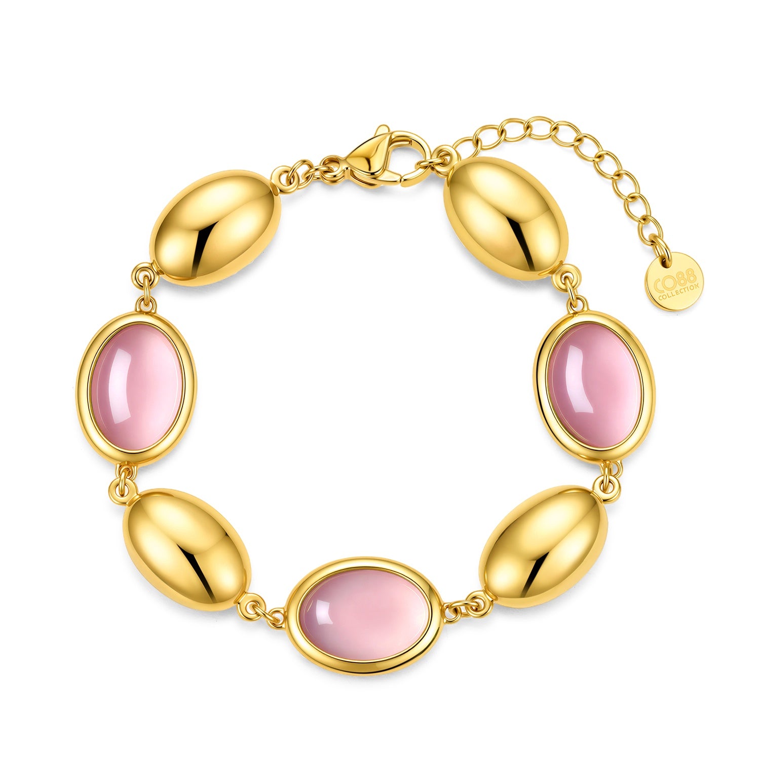 Bracelet with opal and steel stones