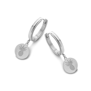 Hoops with pineapple pendant