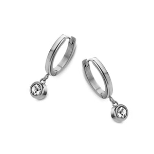 Creolen met hanger met witte zirkonia
