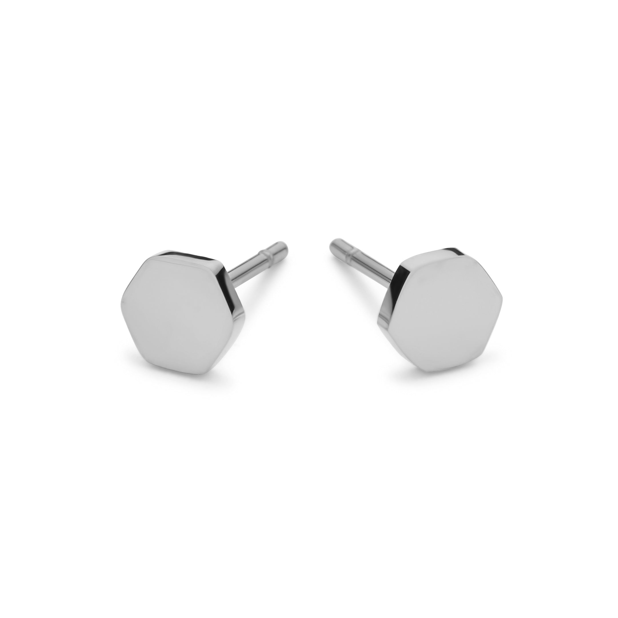 Stud earrings hexagon