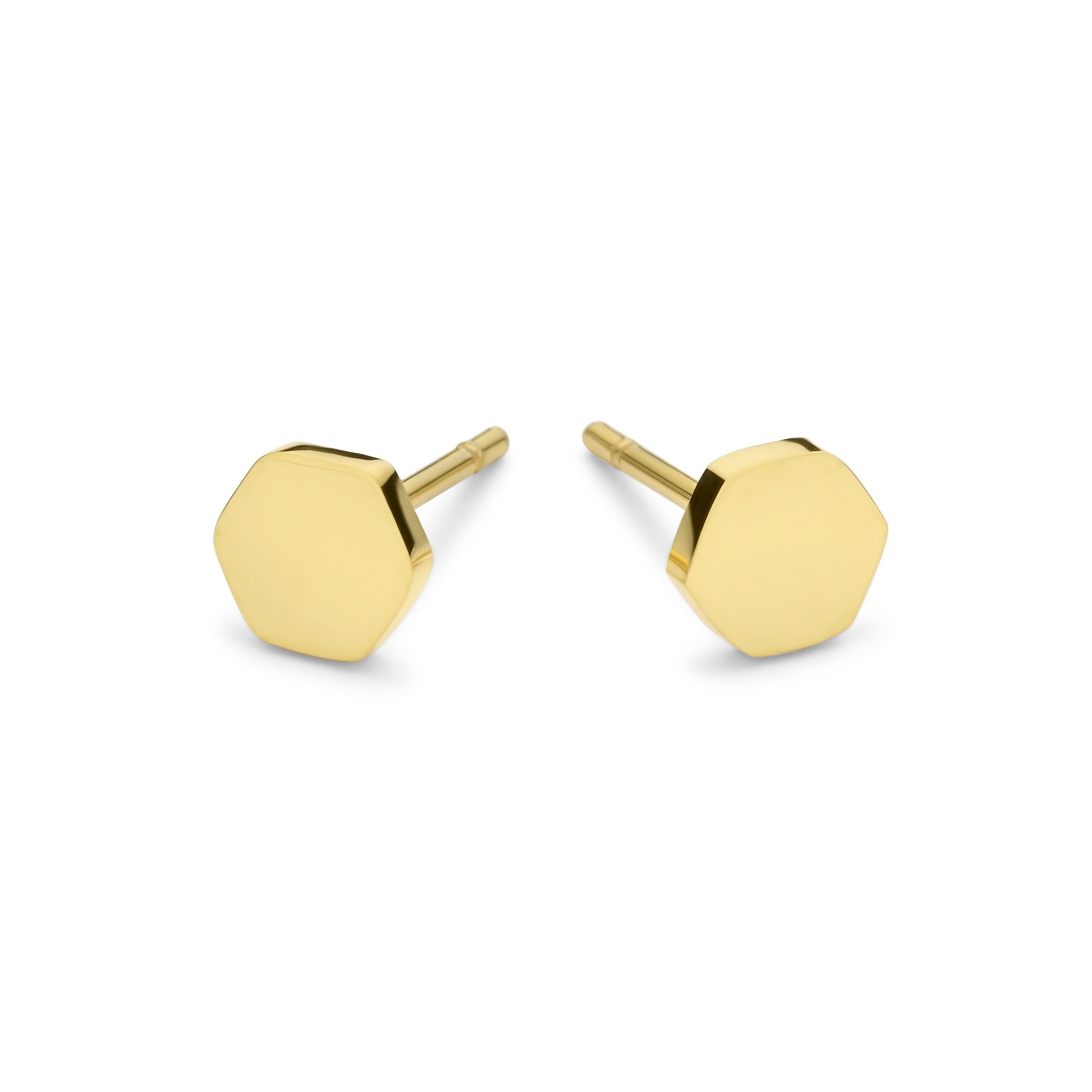 Stud earrings hexagon