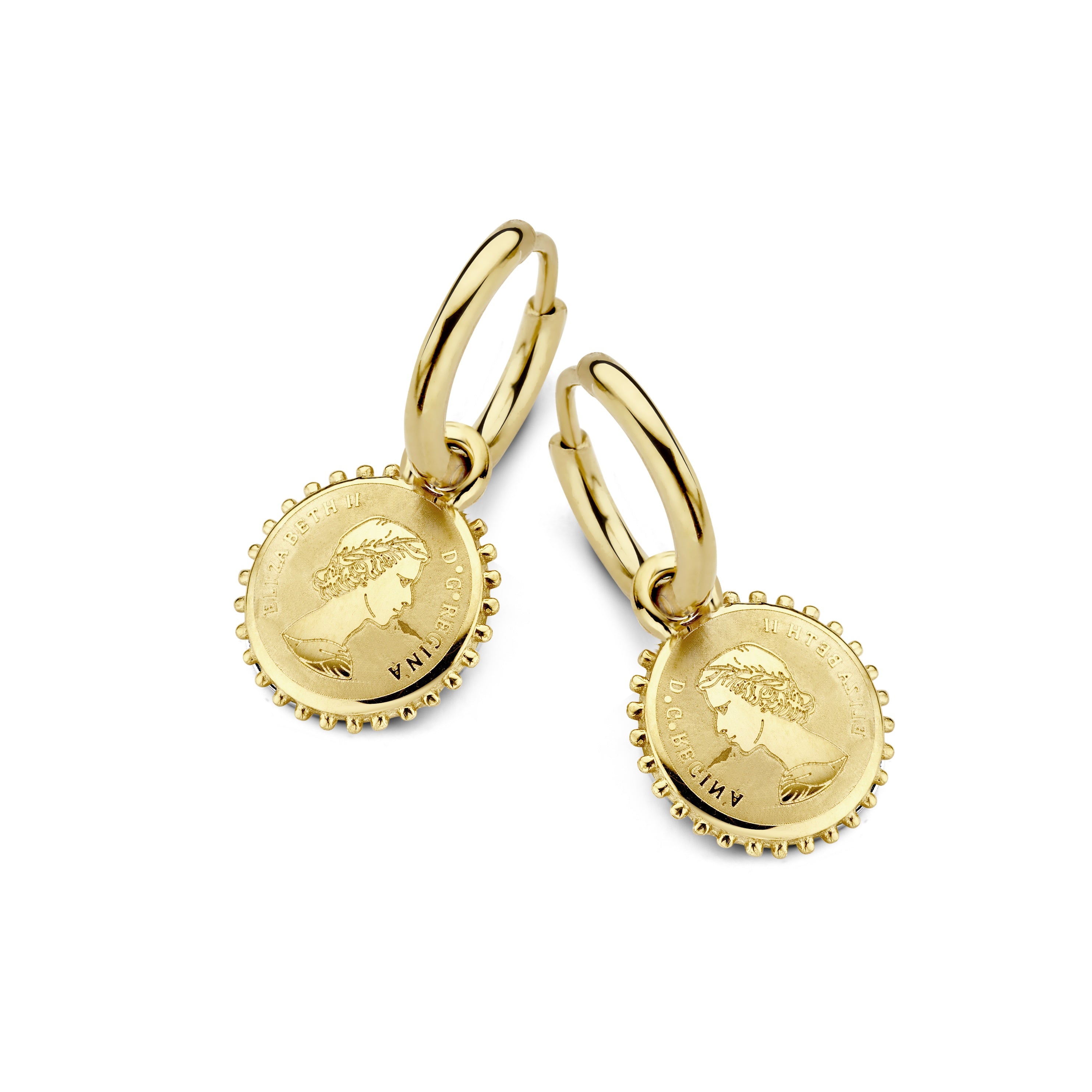 Hoops with portrait charm