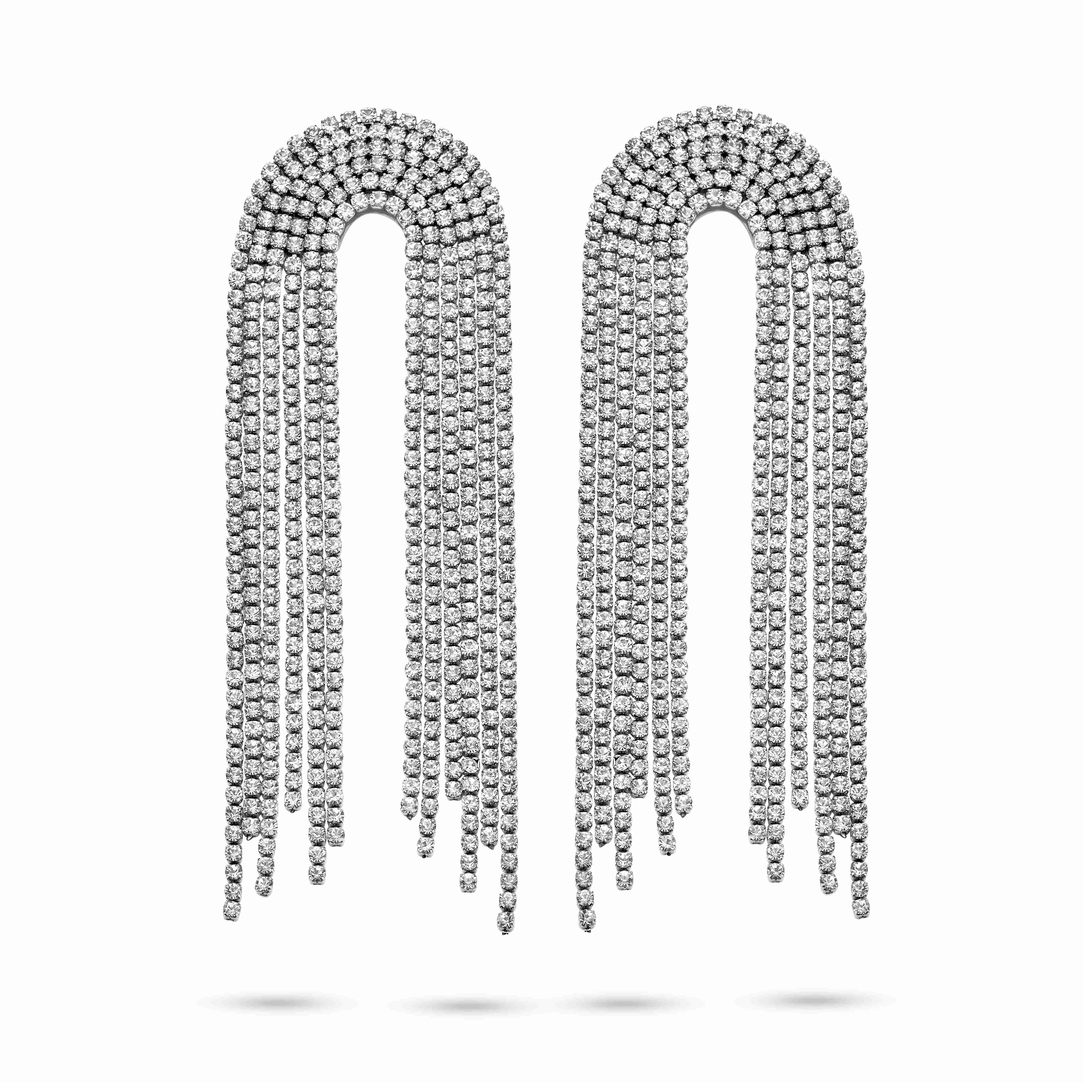 Earrings with white zirconia