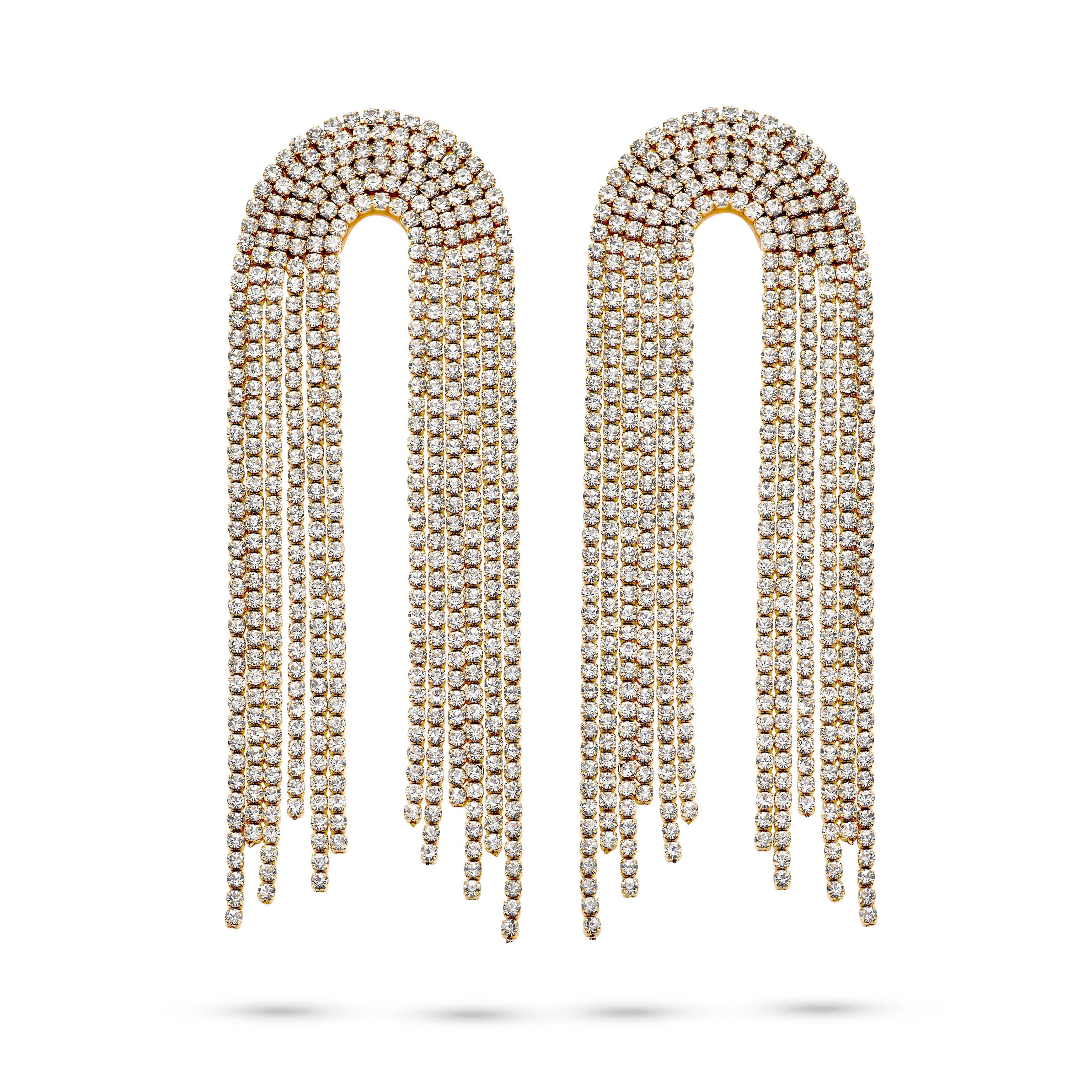 Earrings with white zirconia