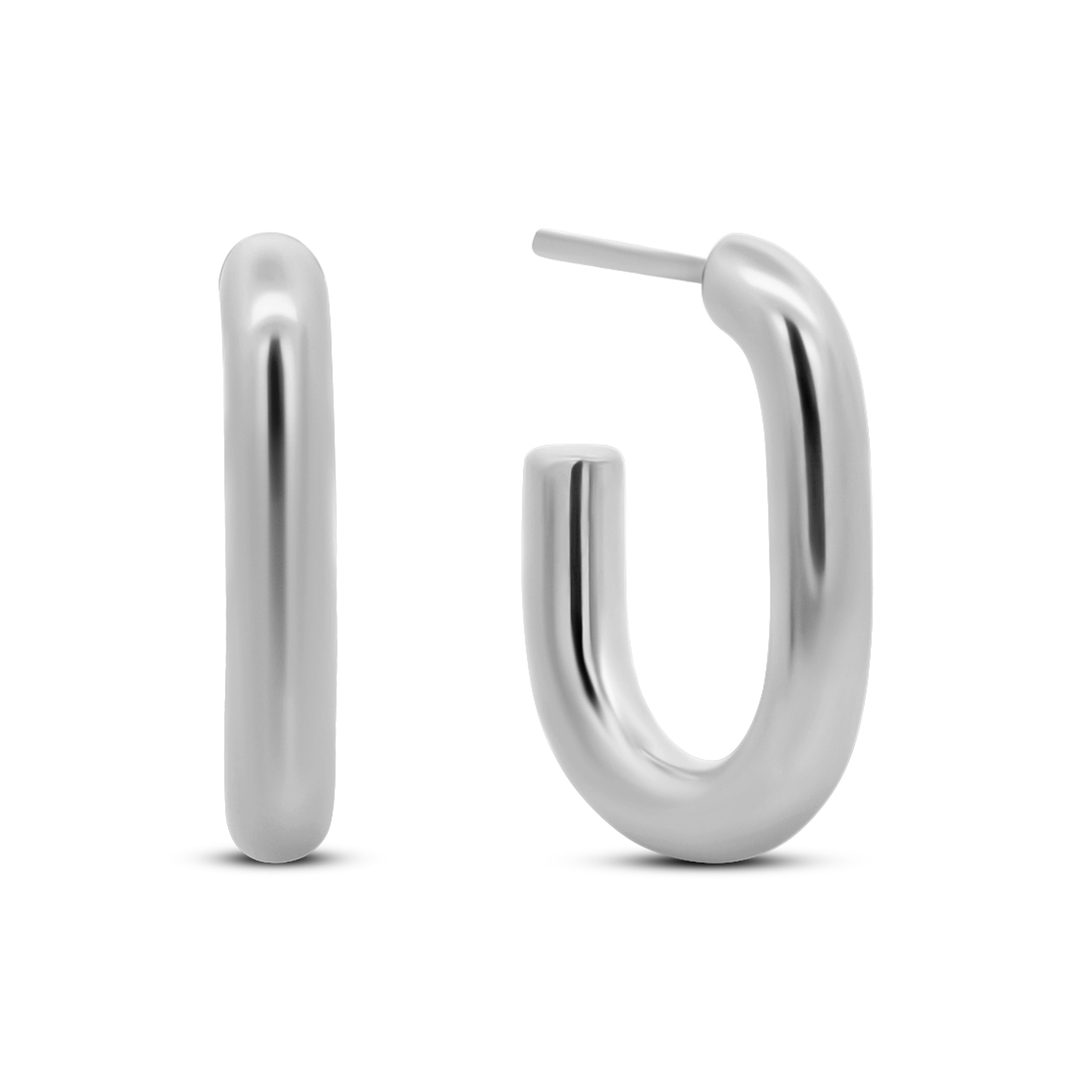 Earrings open oval