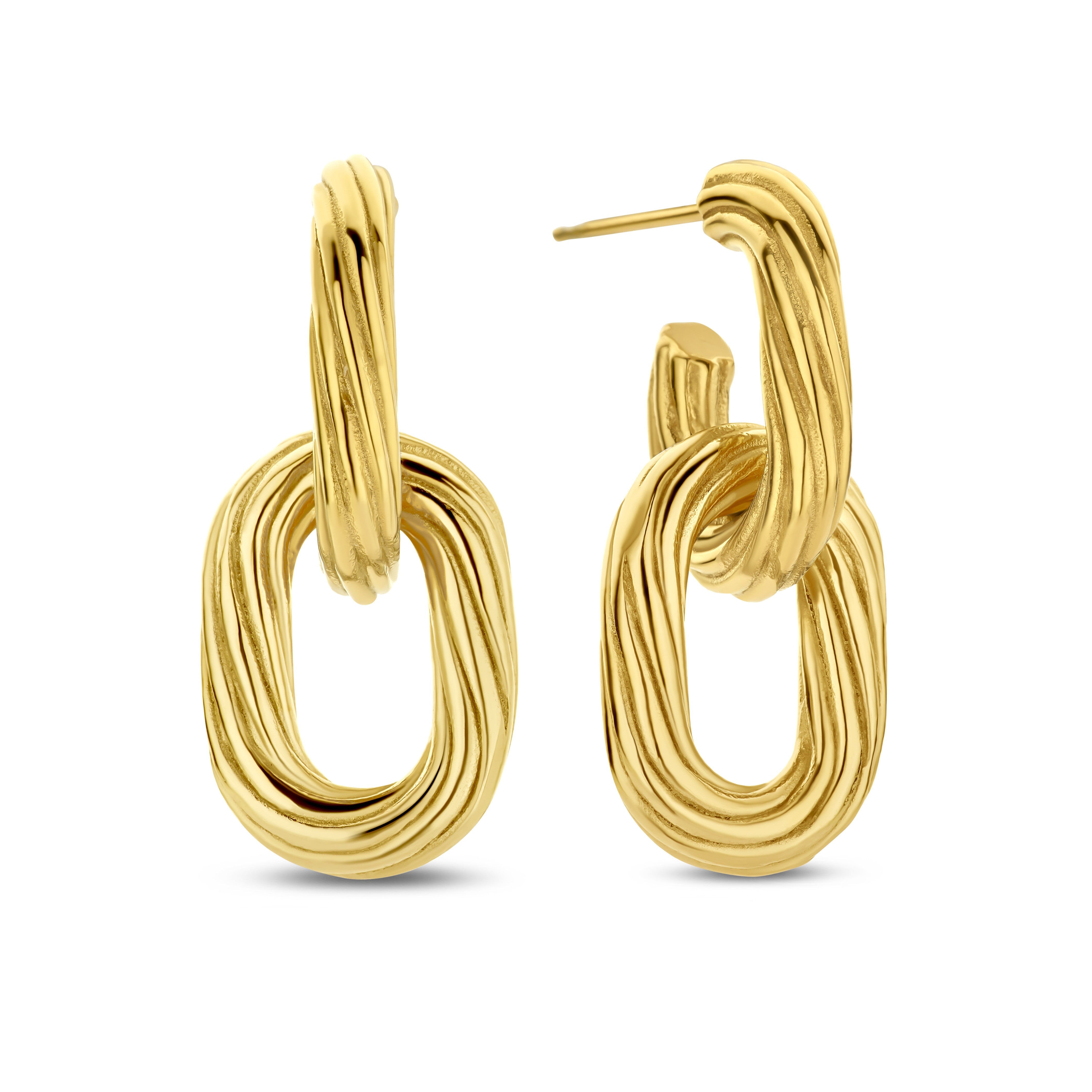 Earrings twisted double hoop