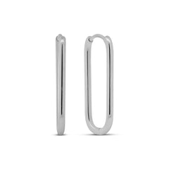 CO88 Collection Oval Hoop Earrings 13x28mm Stainless Steel