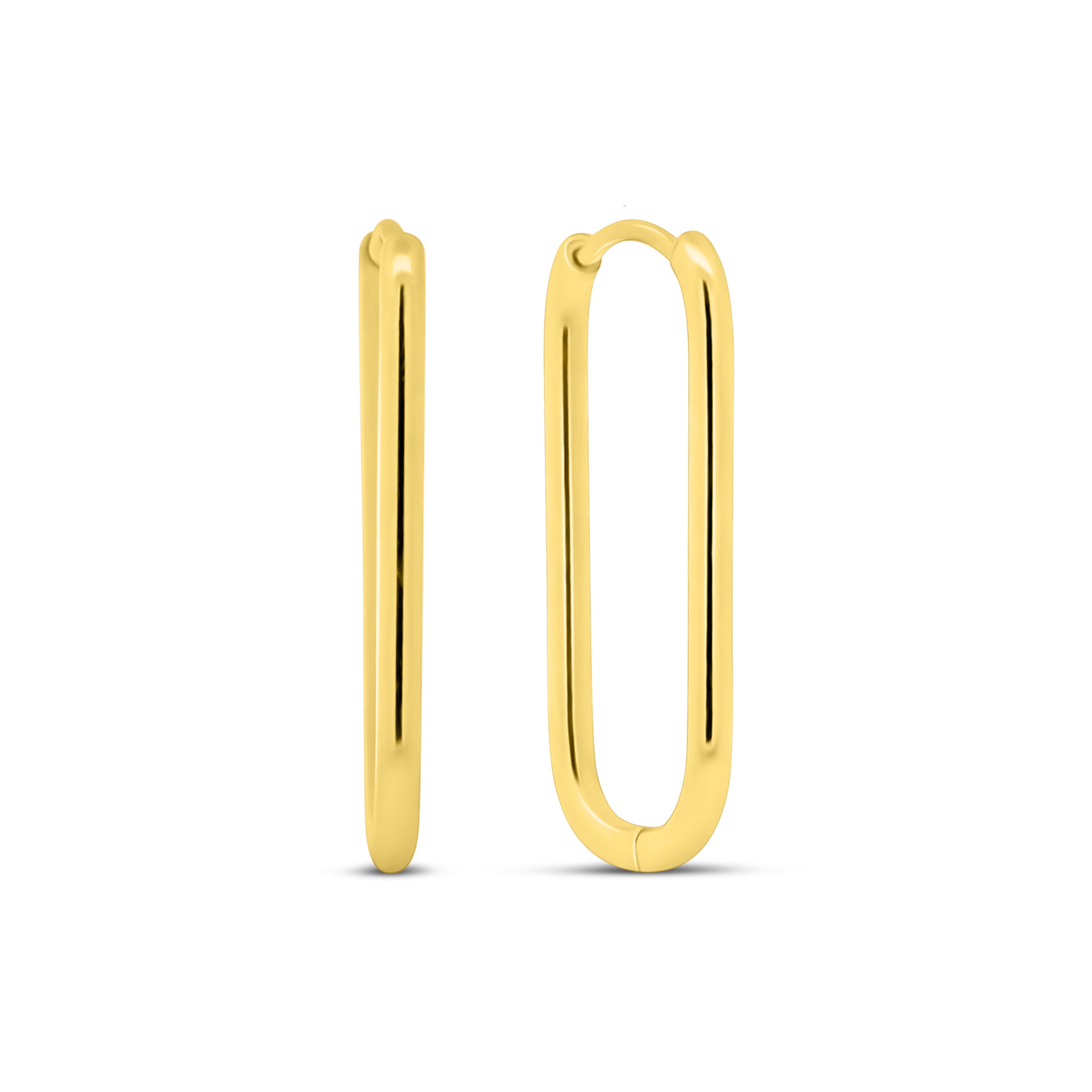 CO88 Collection Oval Hoop Earrings 13x28mm Stainless Steel