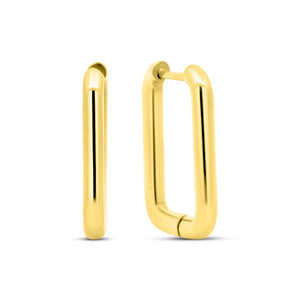 CO88 Collection Oval Hoop Earrings 16x20mm Stainless Steel
