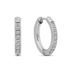 CO88 Collection Crystal Hoop Earrings 17mm Stainless Steel