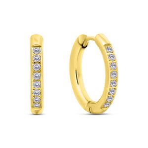 CO88 Collection Crystal Hoop Earrings 17mm Stainless Steel