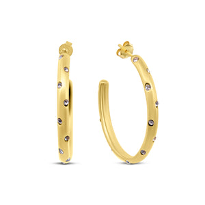 CO88 Collection Crystal Hoop Earrings Stainless Steel