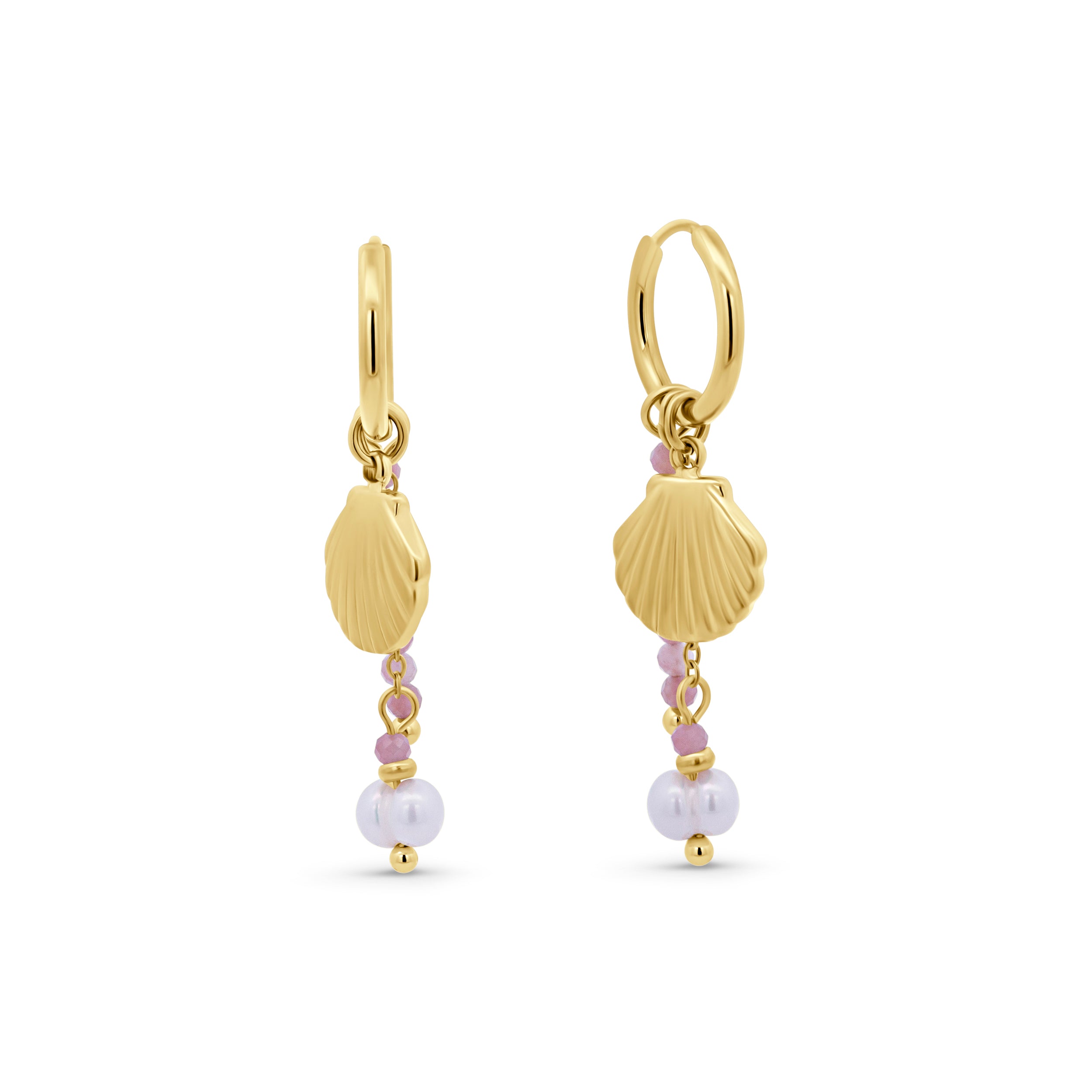 Fish & Shell Hoop Earrings