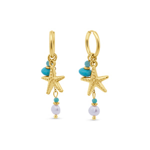 Fish & Shell Hoop Earrings