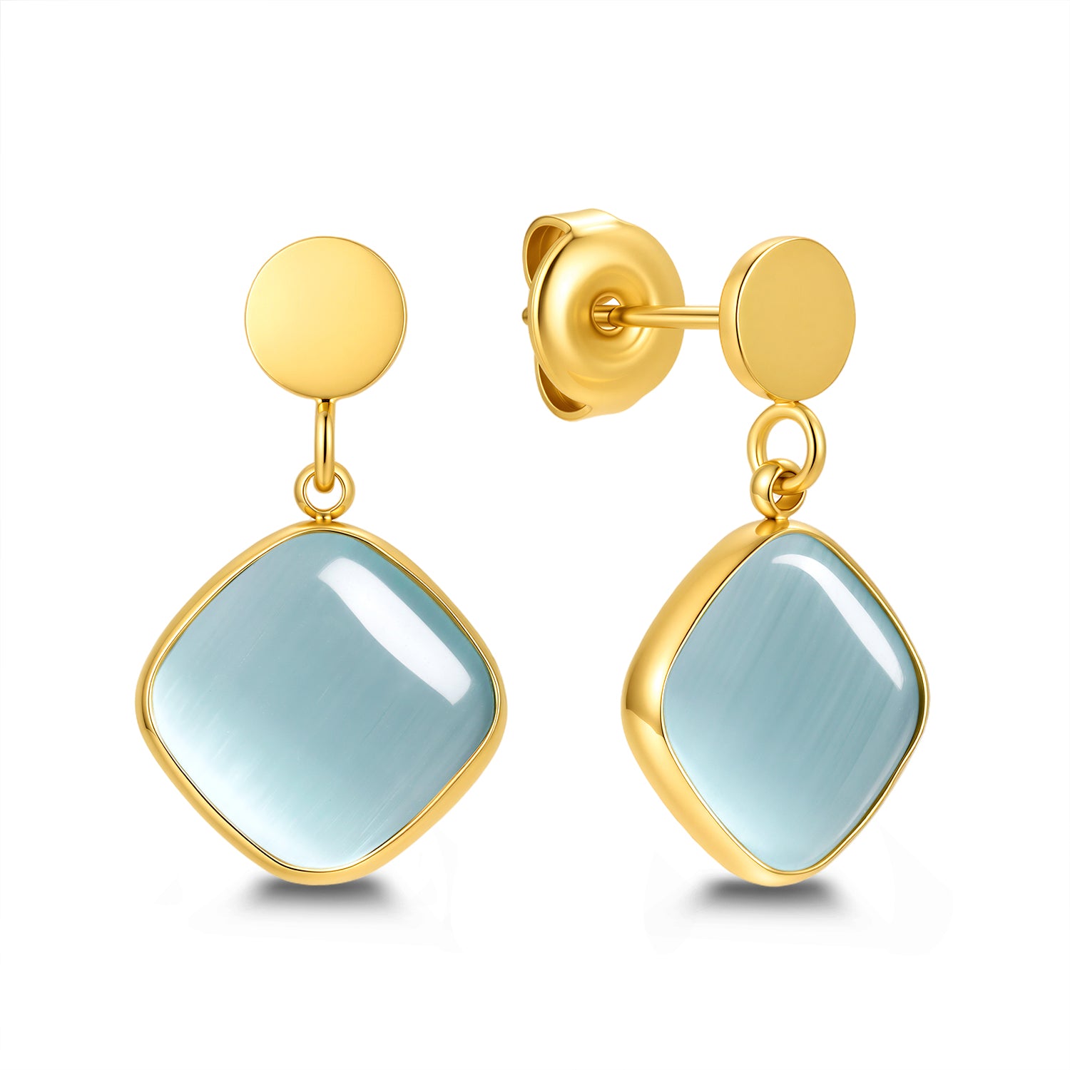 Stud earring with cat's eye