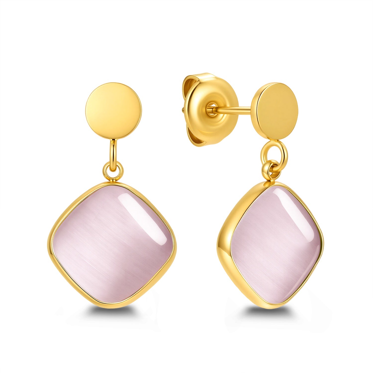Stud earring with cat's eye