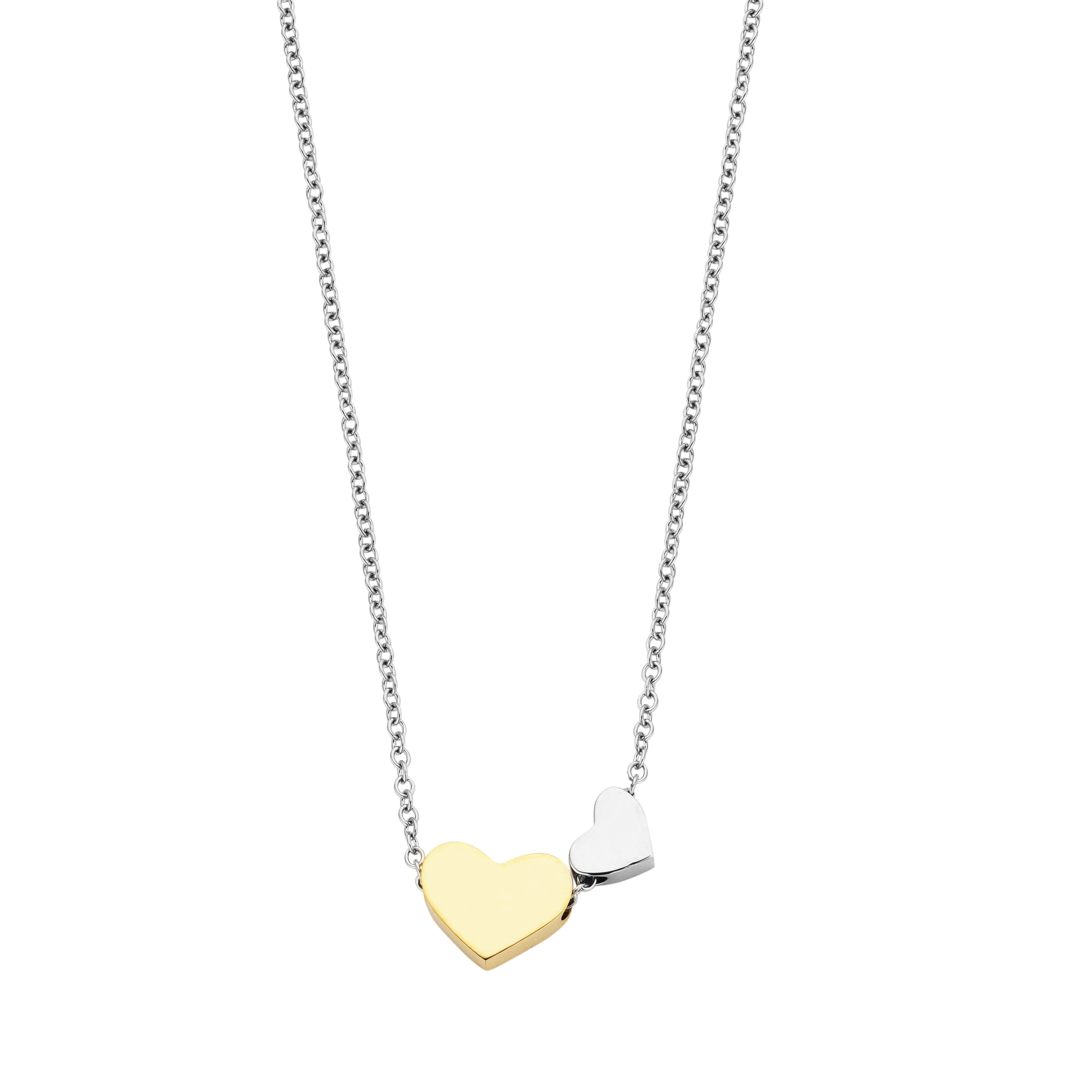 Necklace with two heart charms