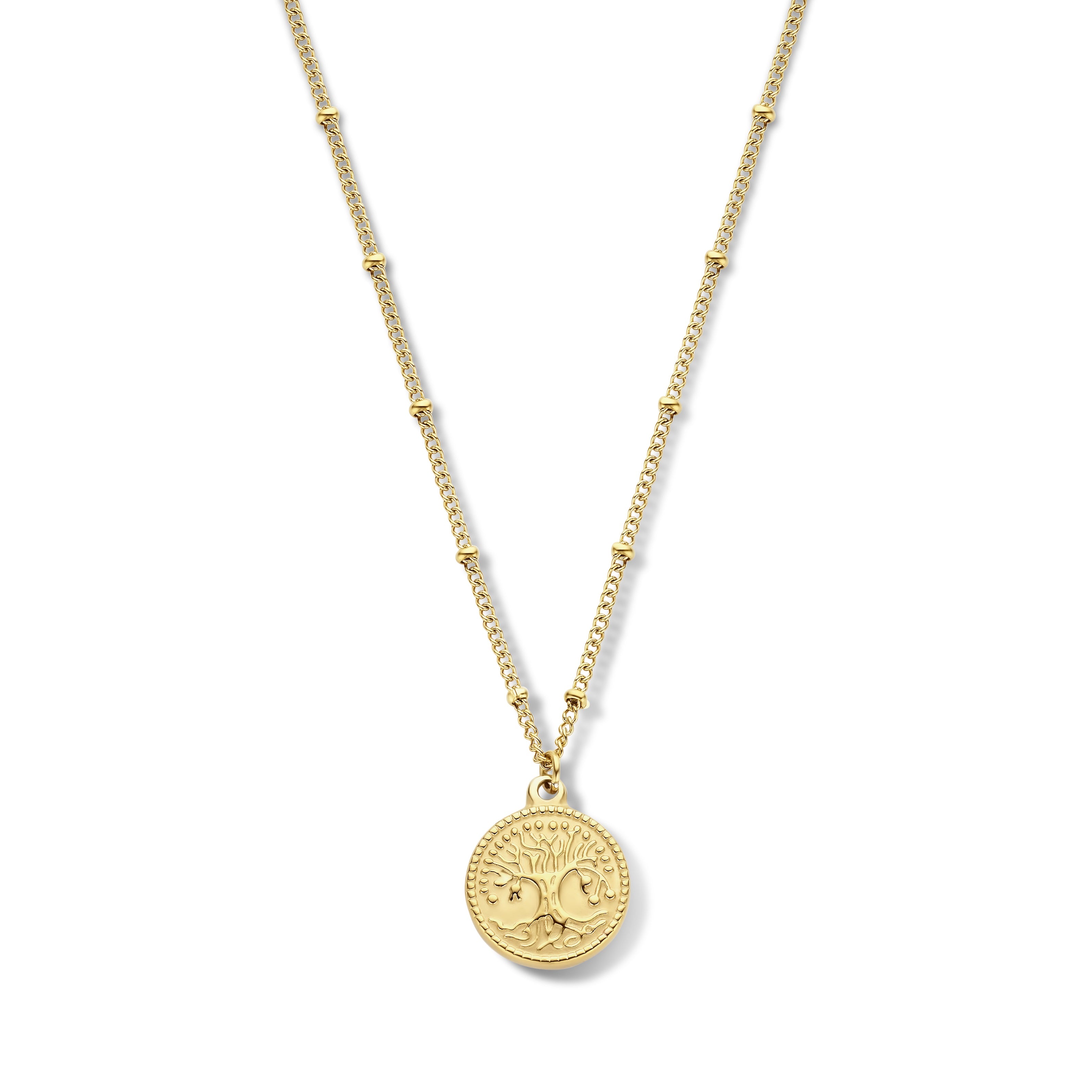 Necklace with round tree of life charm