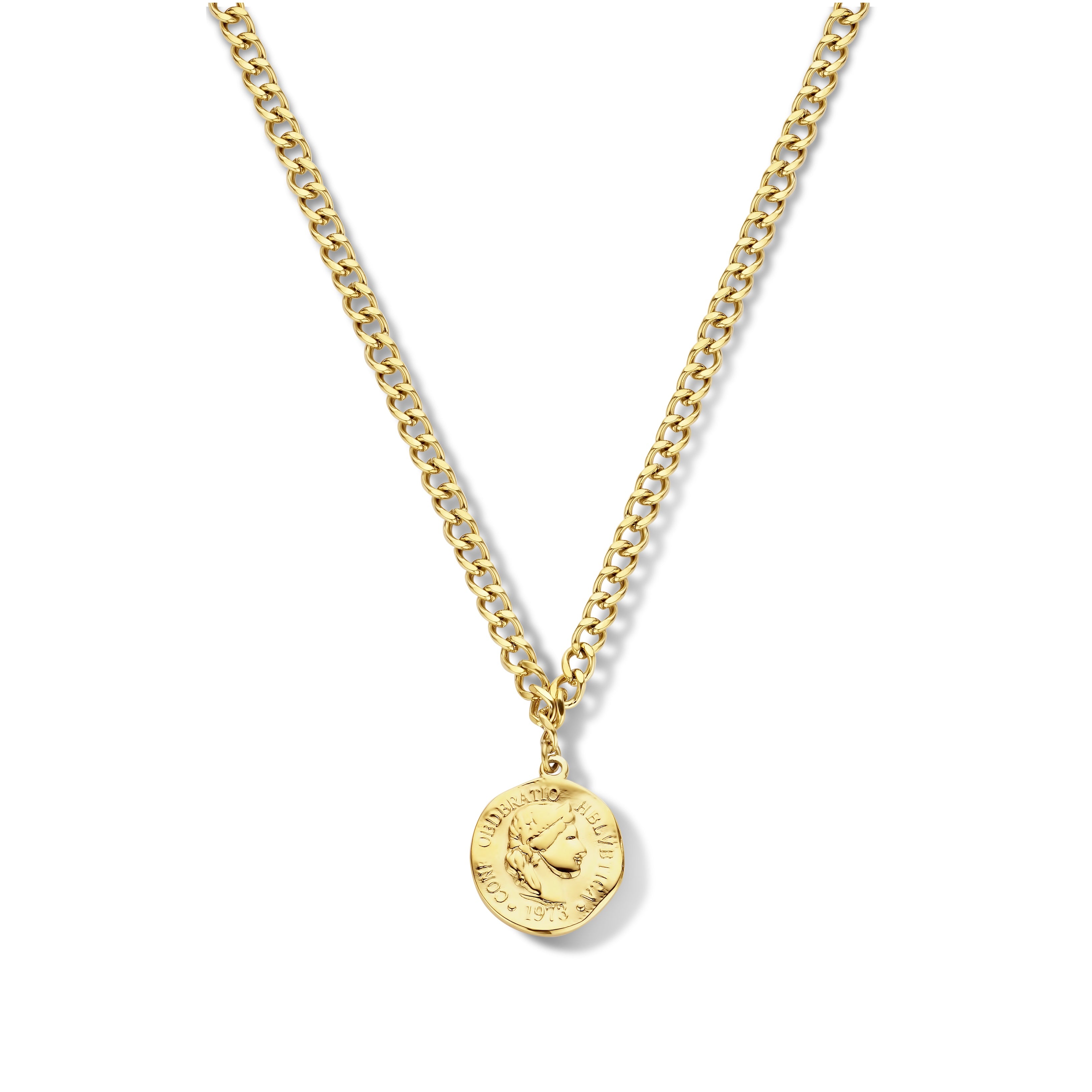 Necklace with coin charm