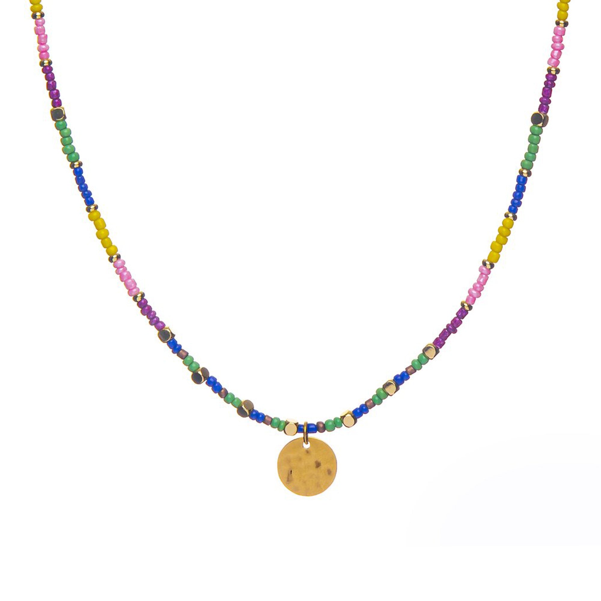 Necklace with mixed colored beads