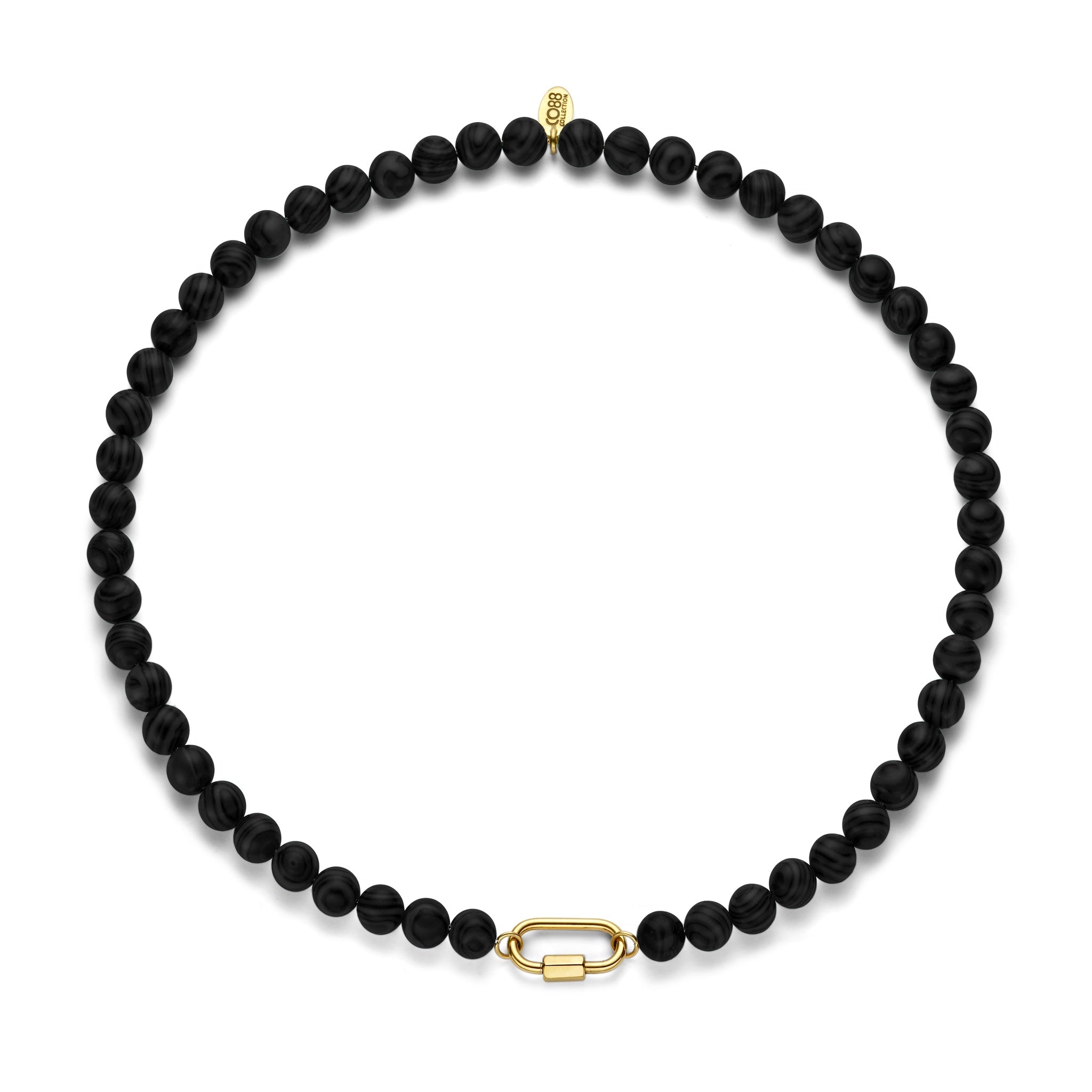 Necklace with matte agate stones