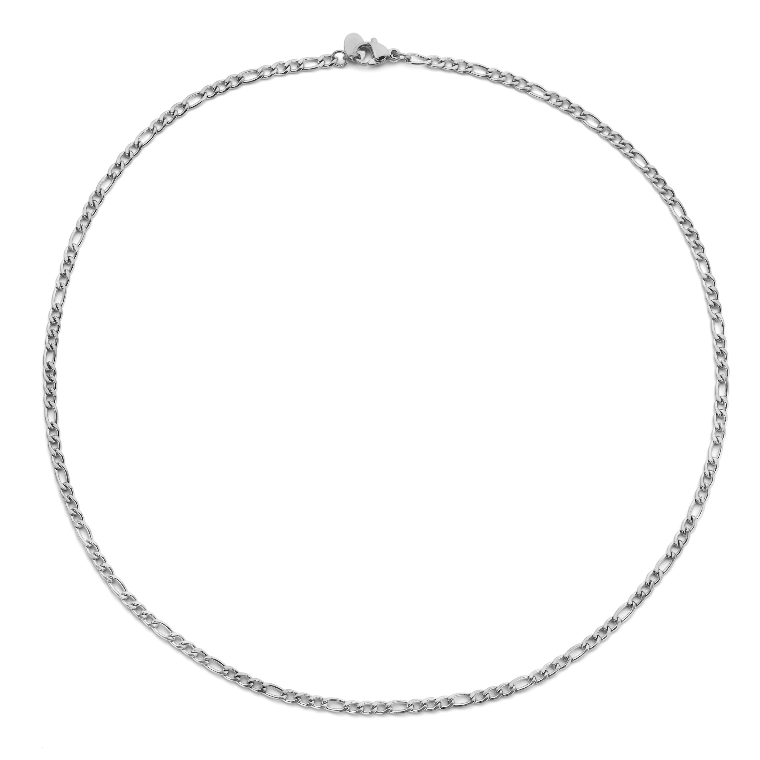 CO88 Collection Figaro Chain Necklace 3mm 40+5cm Stainless Steel