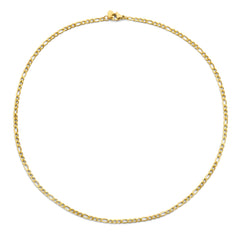CO88 Collection Figaro Chain Necklace 3mm 40+5cm Stainless Steel