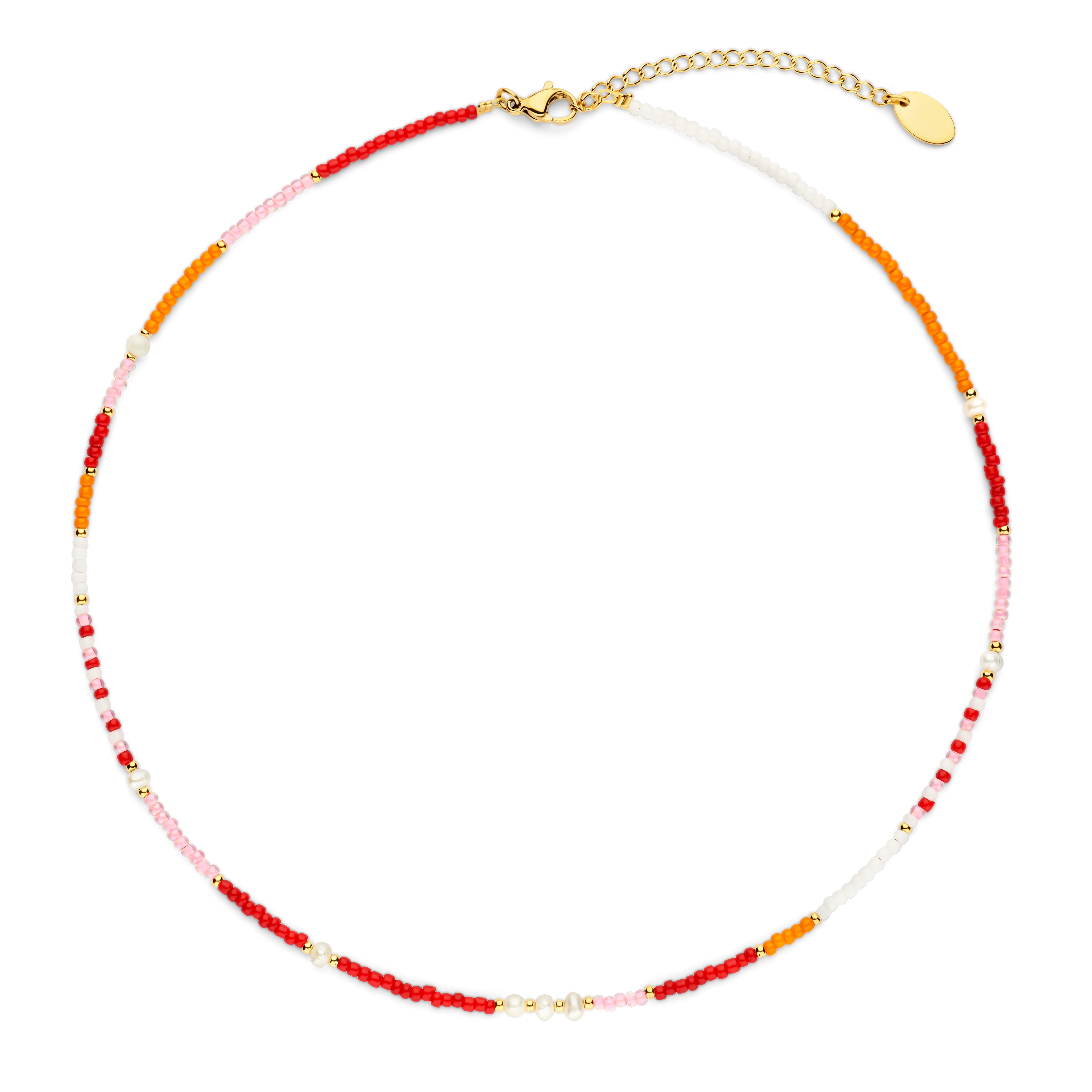 Necklace with beads and pearls
