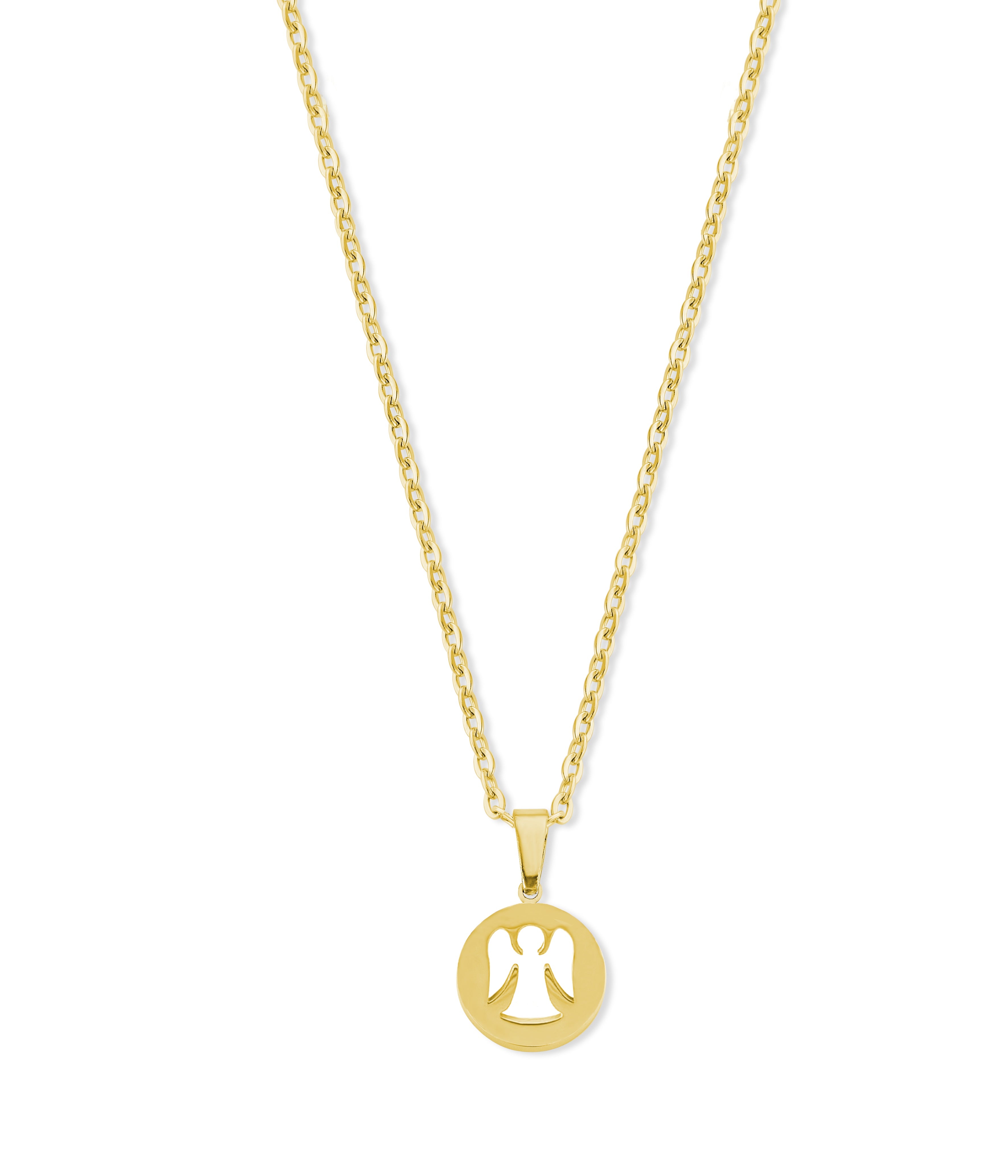 Necklace with open angel charm
