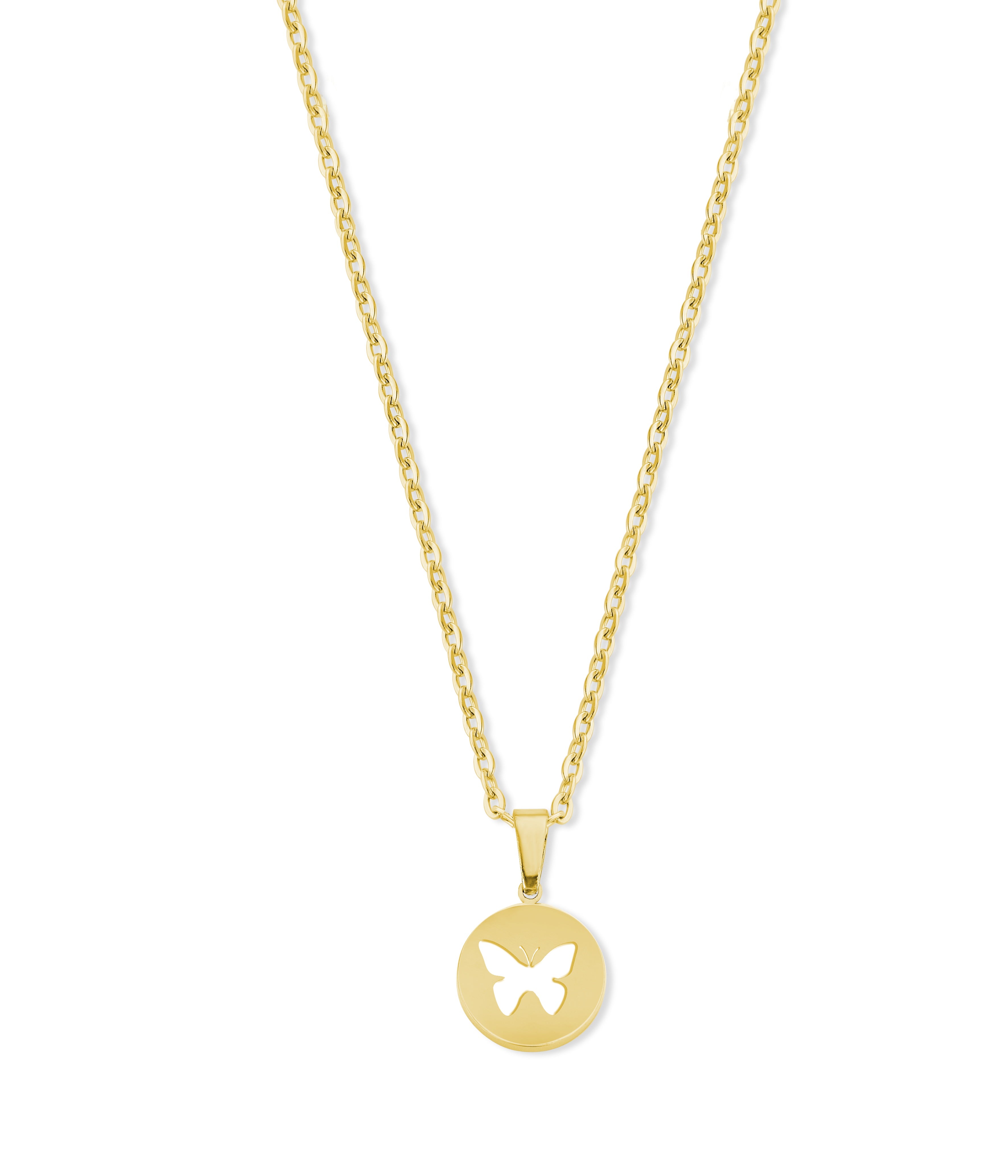 Necklace with open butterfly charm