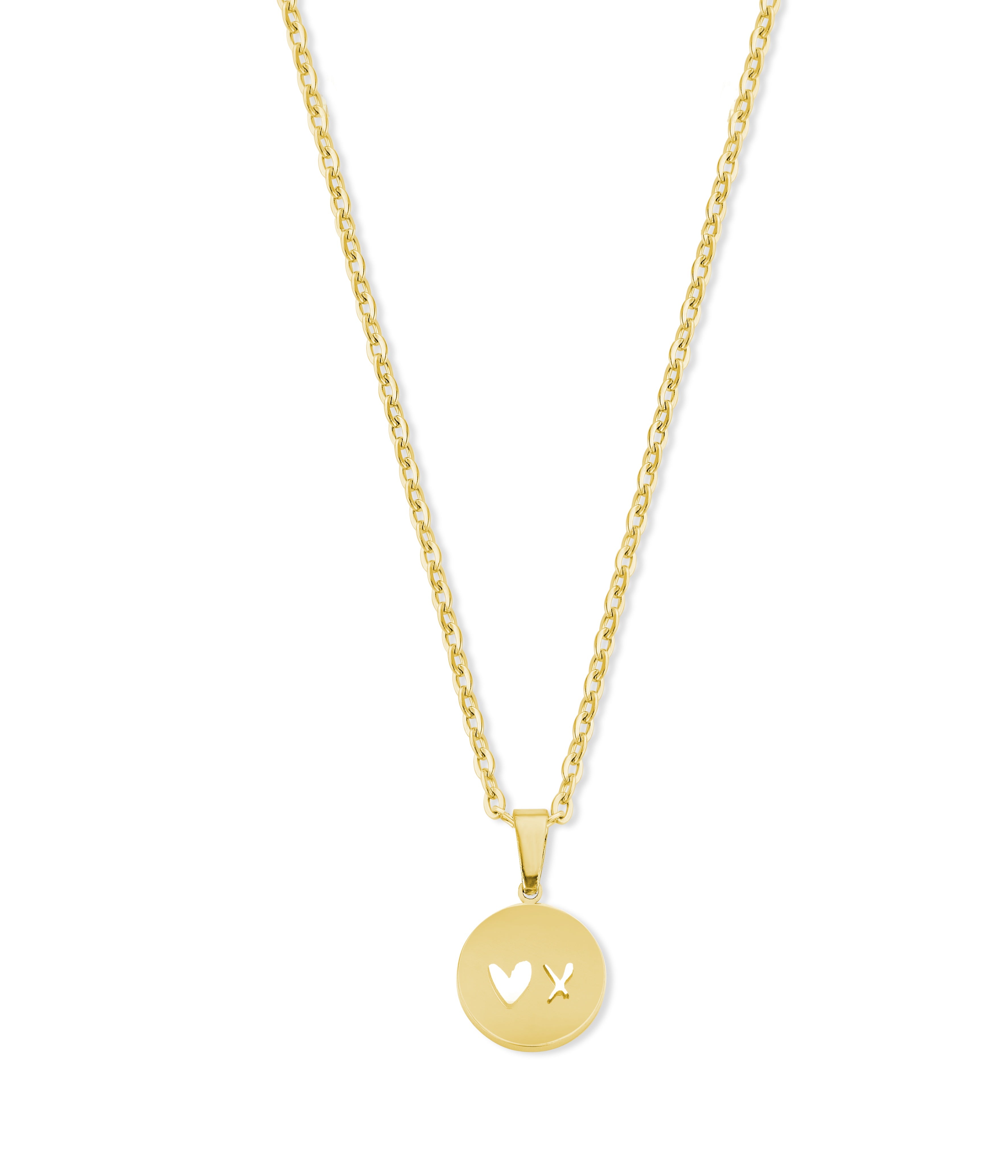 Necklace with open X-heart charm