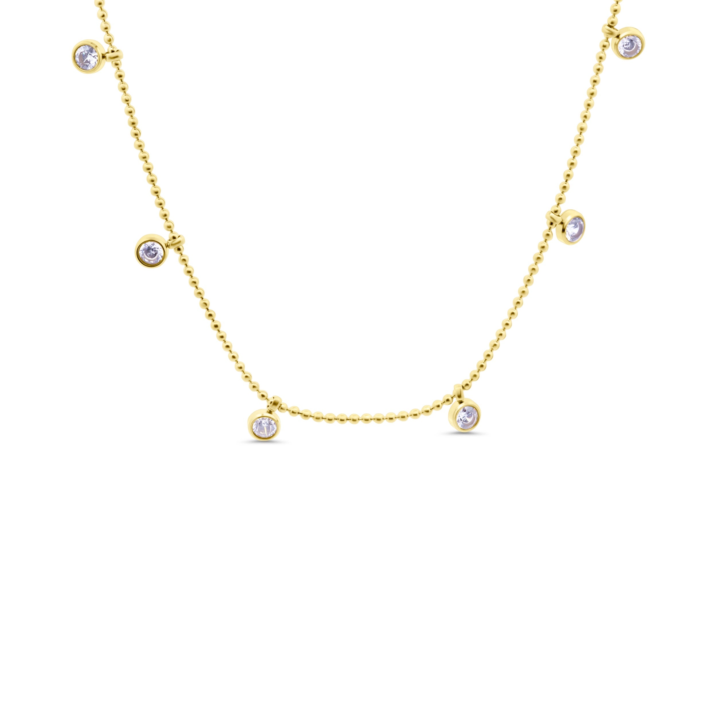Necklace with round zirconia