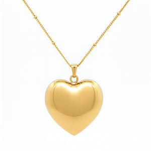 CO88 Collection Necklace with Heart Pendant 80+5cm Stainless Steel