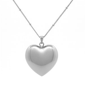 CO88 Collection Necklace with Heart Pendant 80+5cm Stainless Steel